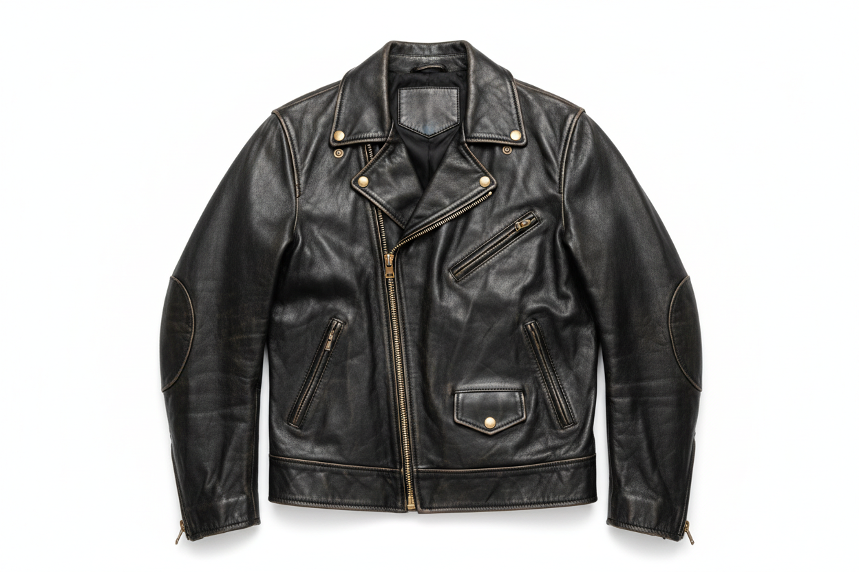 Leather jacket white background