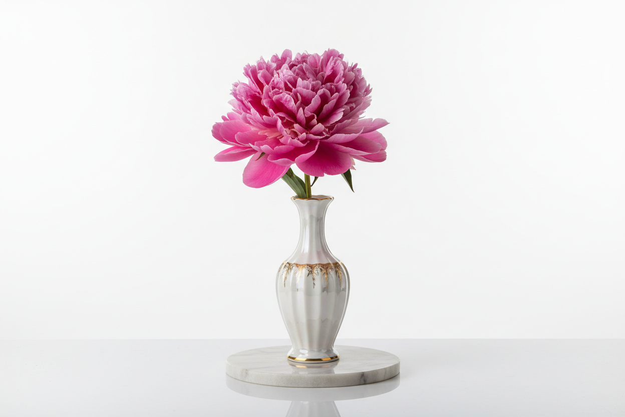 White background flowe with base